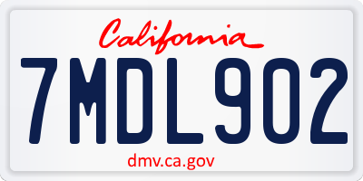 CA license plate 7MDL902