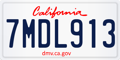 CA license plate 7MDL913