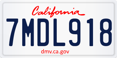 CA license plate 7MDL918