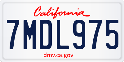 CA license plate 7MDL975