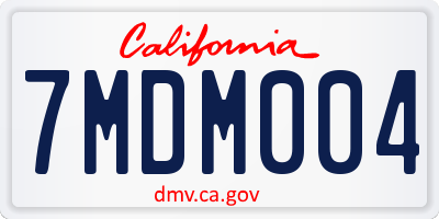 CA license plate 7MDM004