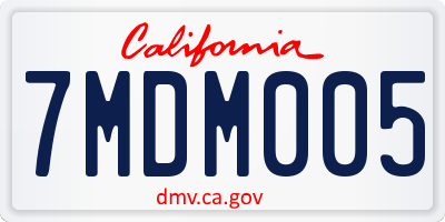 CA license plate 7MDM005