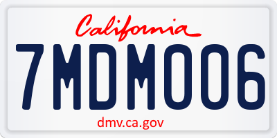 CA license plate 7MDM006