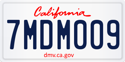 CA license plate 7MDM009