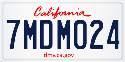 CA license plate 7MDM024