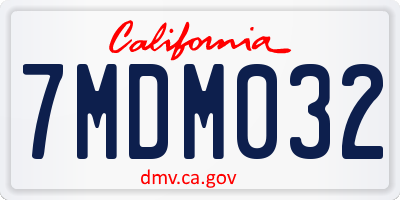CA license plate 7MDM032