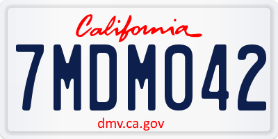CA license plate 7MDM042