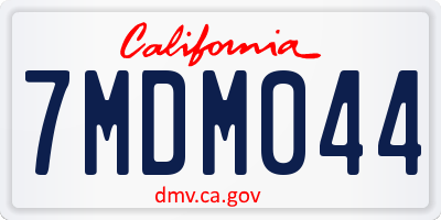 CA license plate 7MDM044