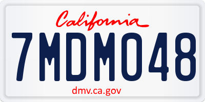 CA license plate 7MDM048