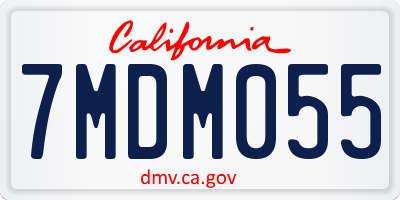 CA license plate 7MDM055