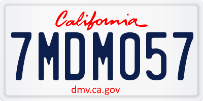 CA license plate 7MDM057