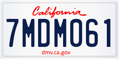 CA license plate 7MDM061