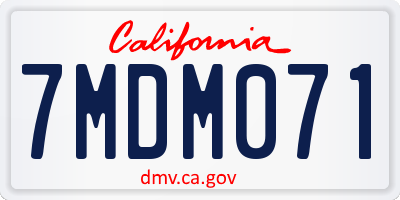 CA license plate 7MDM071