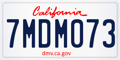 CA license plate 7MDM073