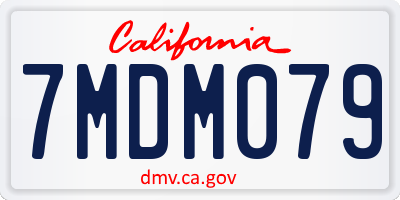 CA license plate 7MDM079