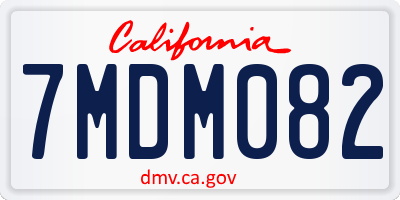 CA license plate 7MDM082