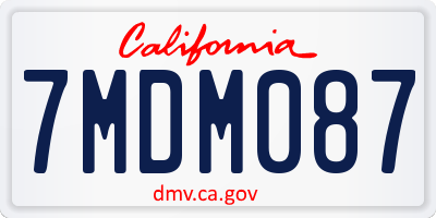 CA license plate 7MDM087