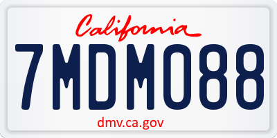 CA license plate 7MDM088