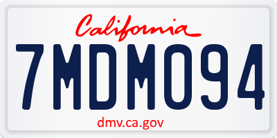 CA license plate 7MDM094