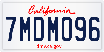 CA license plate 7MDM096