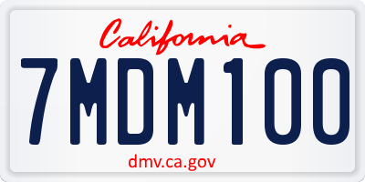 CA license plate 7MDM100