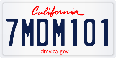 CA license plate 7MDM101