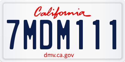 CA license plate 7MDM111