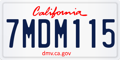 CA license plate 7MDM115