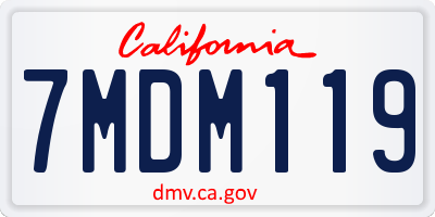 CA license plate 7MDM119