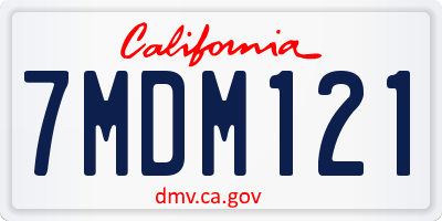 CA license plate 7MDM121