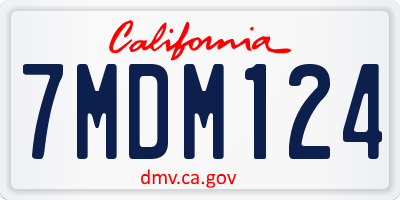 CA license plate 7MDM124