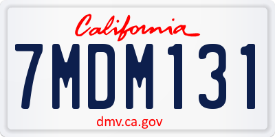 CA license plate 7MDM131