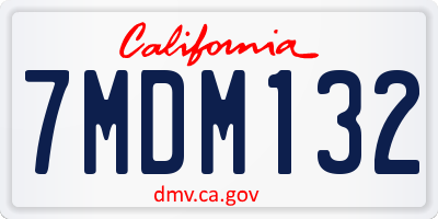 CA license plate 7MDM132