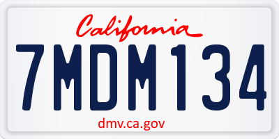 CA license plate 7MDM134