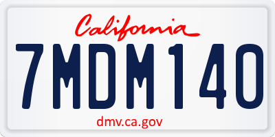 CA license plate 7MDM140