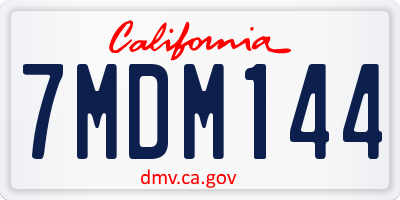 CA license plate 7MDM144