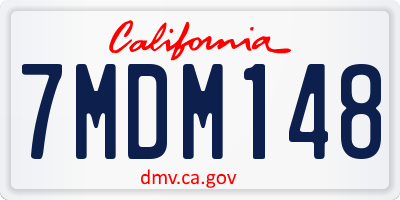 CA license plate 7MDM148