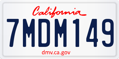 CA license plate 7MDM149