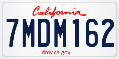CA license plate 7MDM162