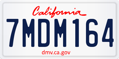CA license plate 7MDM164