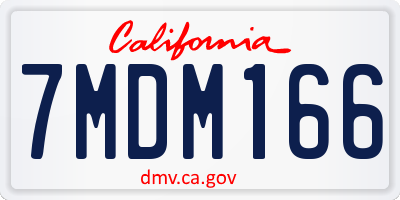 CA license plate 7MDM166
