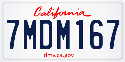 CA license plate 7MDM167