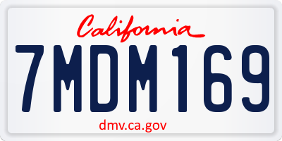 CA license plate 7MDM169