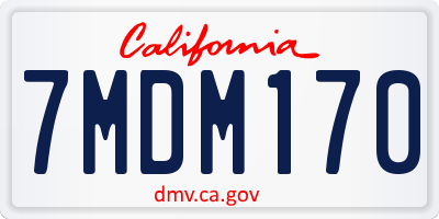 CA license plate 7MDM170