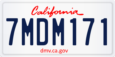 CA license plate 7MDM171