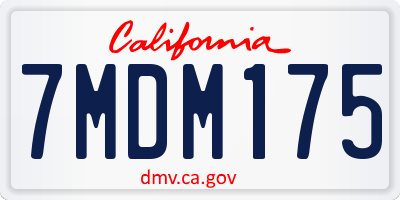 CA license plate 7MDM175