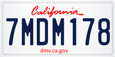 CA license plate 7MDM178