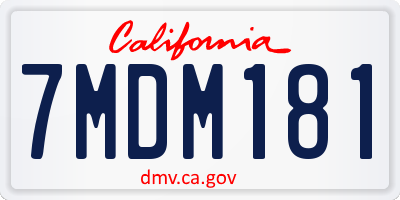 CA license plate 7MDM181