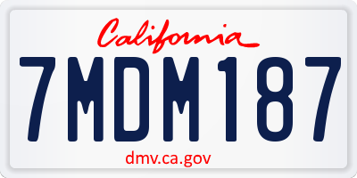 CA license plate 7MDM187