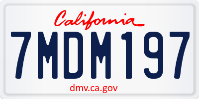 CA license plate 7MDM197